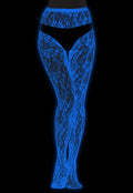Kanten Glow in the Dark Panty met Bloemenmotief en Blauw Lichtgevend Effect