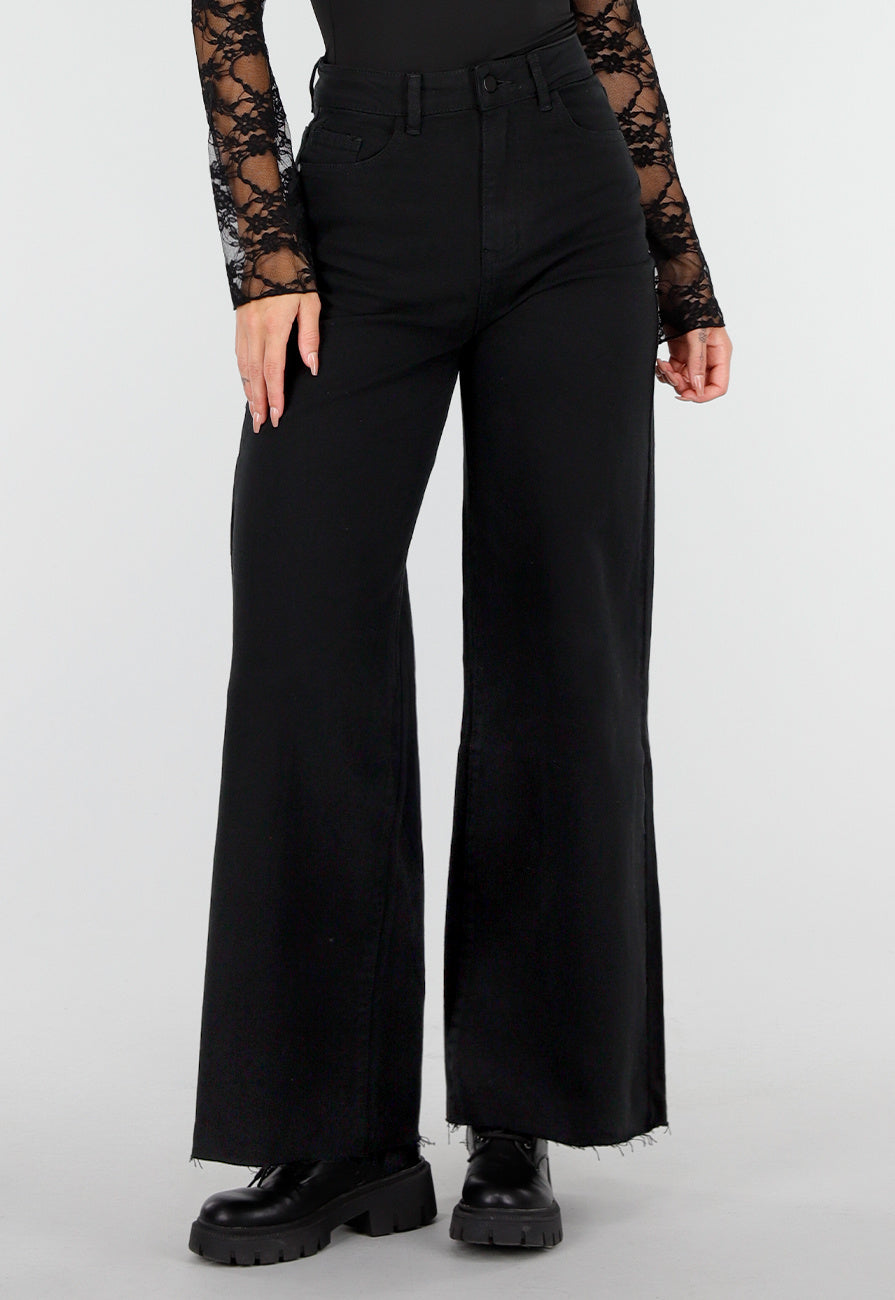 Denim Broek Zwart met High Waist