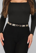 Stretch Riem met Gouden Zigzag Details