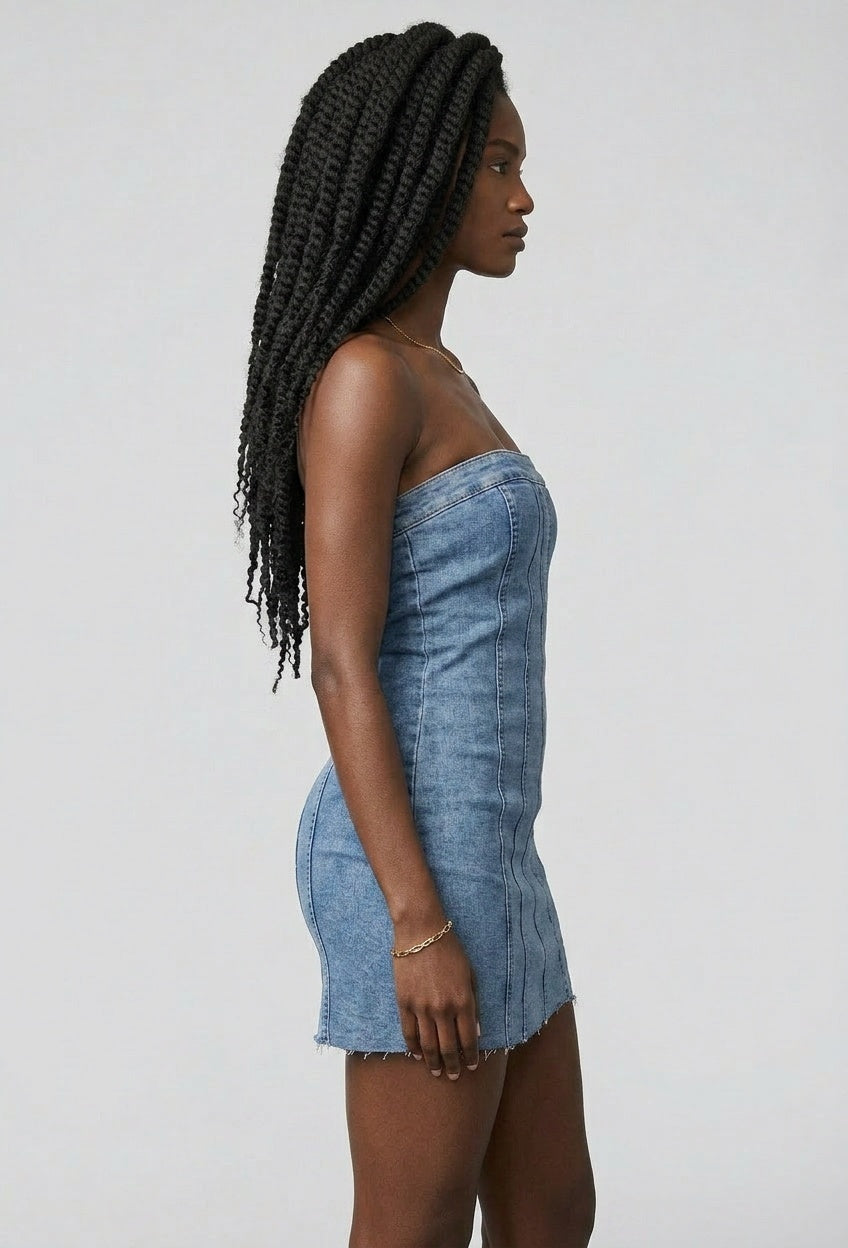Strapless Denim Jurkje