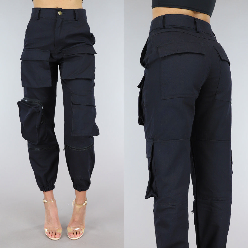 Zwarte Cargo Broek met Zakken