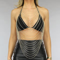 Goudkleurige Layered Bodychain met Oorbellen