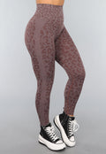 Bruine Leopard Sportlegging met Scrunch