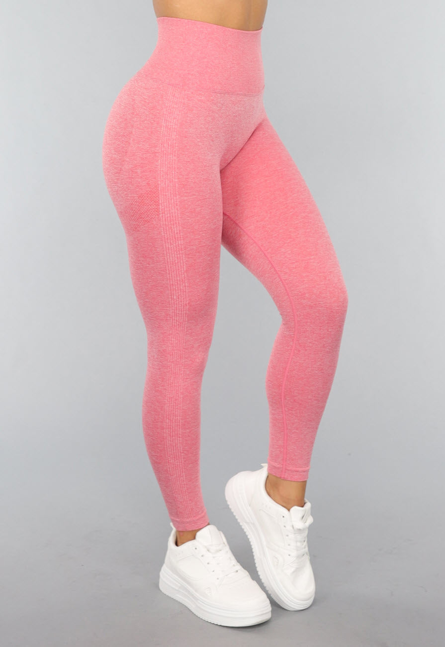 Koraal Kleurige Gym Legging met Scrunch