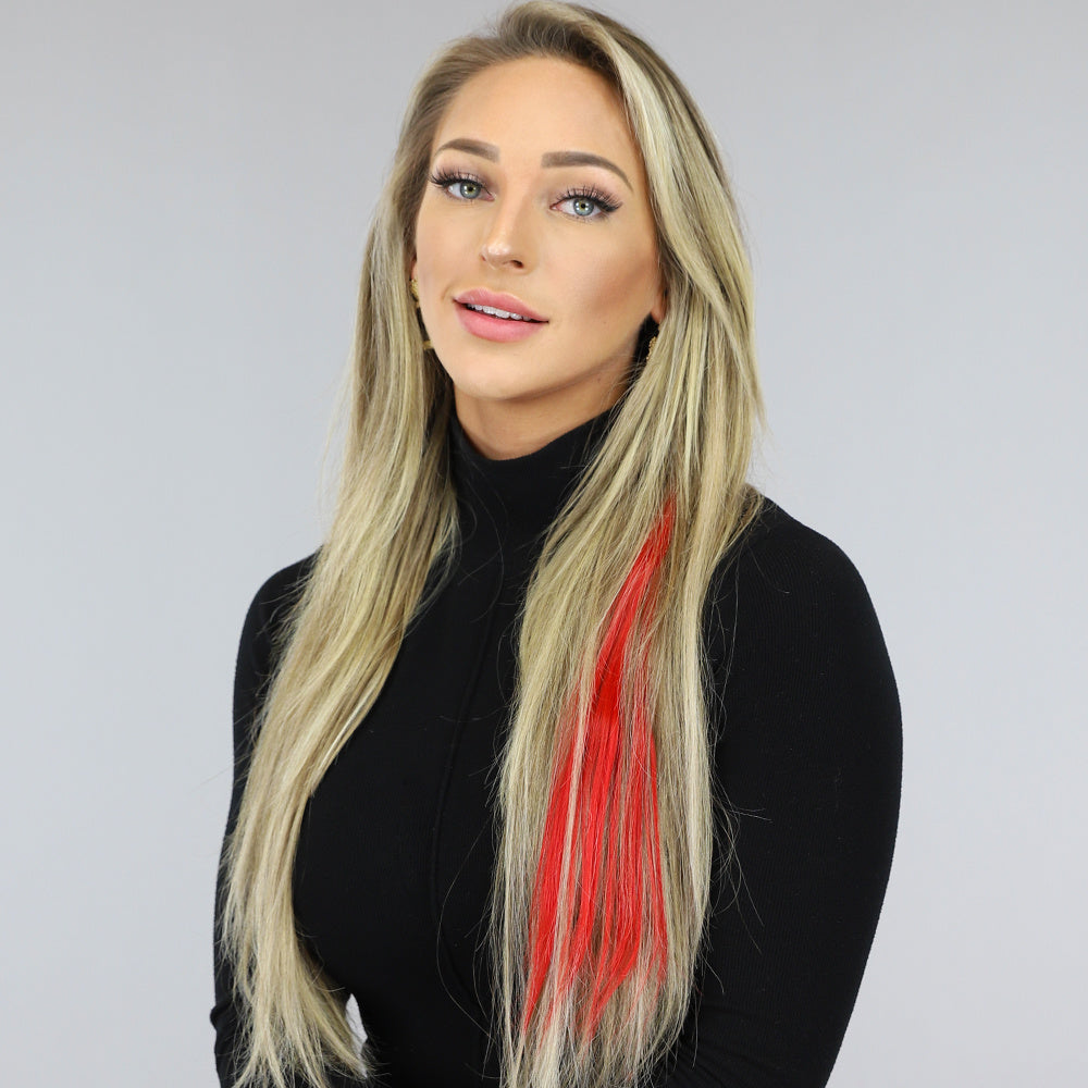 Clip in Haarextension Rood