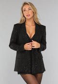 Zwarte Blazer met Diverse Glitter
