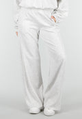Grijze Wide Leg Joggingbroek met Elastische Taille en Stretch
