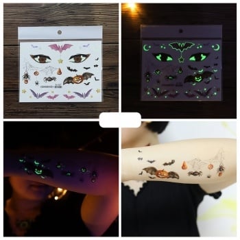 Halloween Glow In The Dark Tijdelijke Tattoo Set