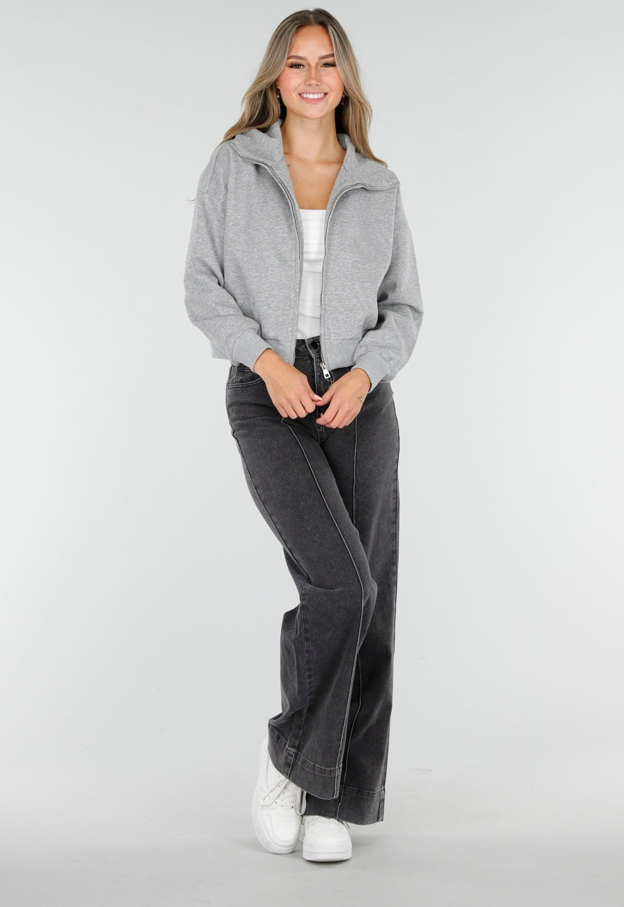 Sweatvest met Lange Mouwen in Grijs