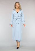 Lange Jas met Ceintuur in Babyblauw
