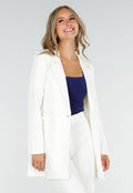 Stretchy Classy Halflange Blazer in Offwhite