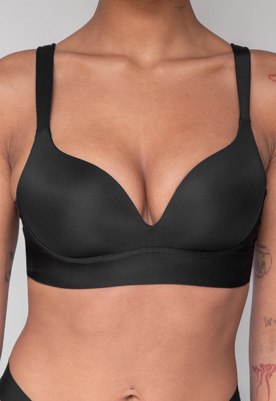 Zwarte Naadloze Softstretch BH Zonder Beugel