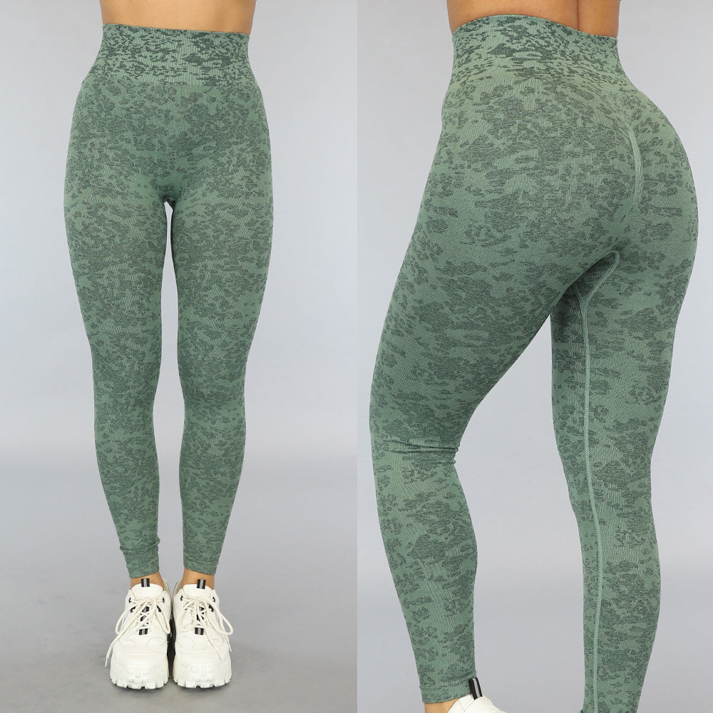 Groene Gemêleerde Squat Proof Sportlegging