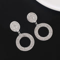Grote Glam Cirkel Oorbellen Zilver