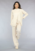 Zachte Beige Lounge Set met Overslag