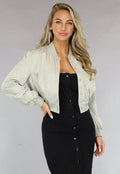 Salie Groene Cropped Bomber Jacket