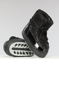 Lage Zwarte Glitterende Snowboots met Lak Detail