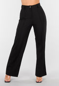 Zwarte Petite Super Stretch Pantalon met Riemlusjes