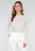 Witte Kanten Top met Splitten