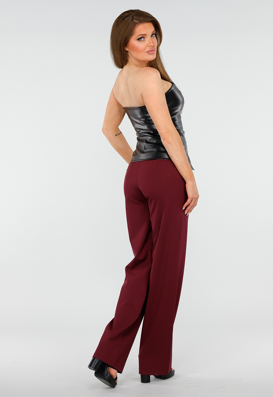 Zwarte Strapless Top van Imitatieleer met Drukknopen en Lichte Stretch