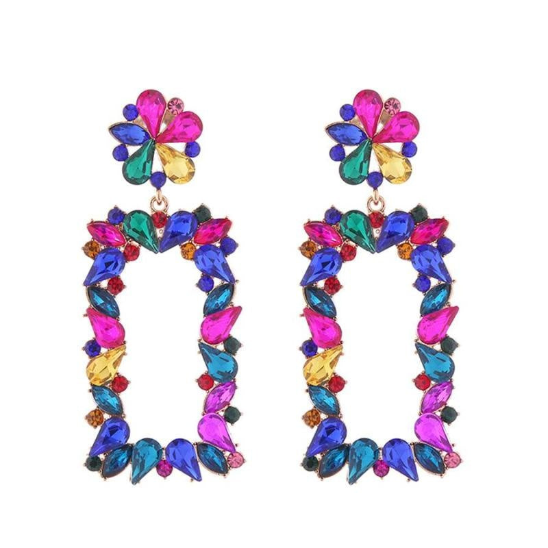 Multicolor Statment Glitter Oorbellen
