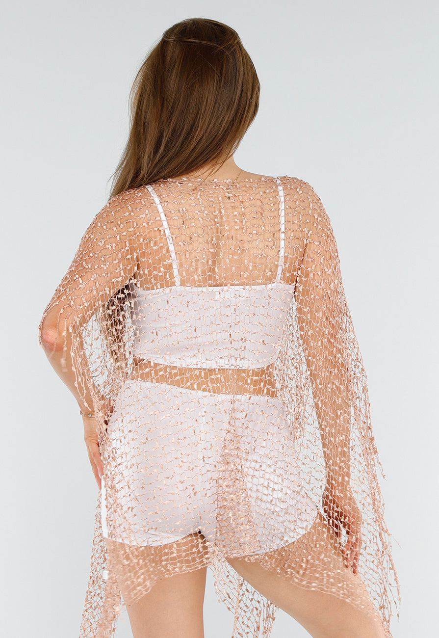 Rosé Gouden Fishnet Festival Cover-Up