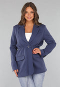 Navy Oversized Blazer met Tailleband