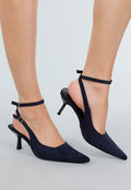 Navy Pumps met Enkelbandje en Puntneus