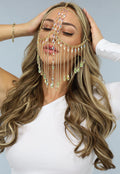 Gouden Gezichts Ketting met Holografische Diamanten