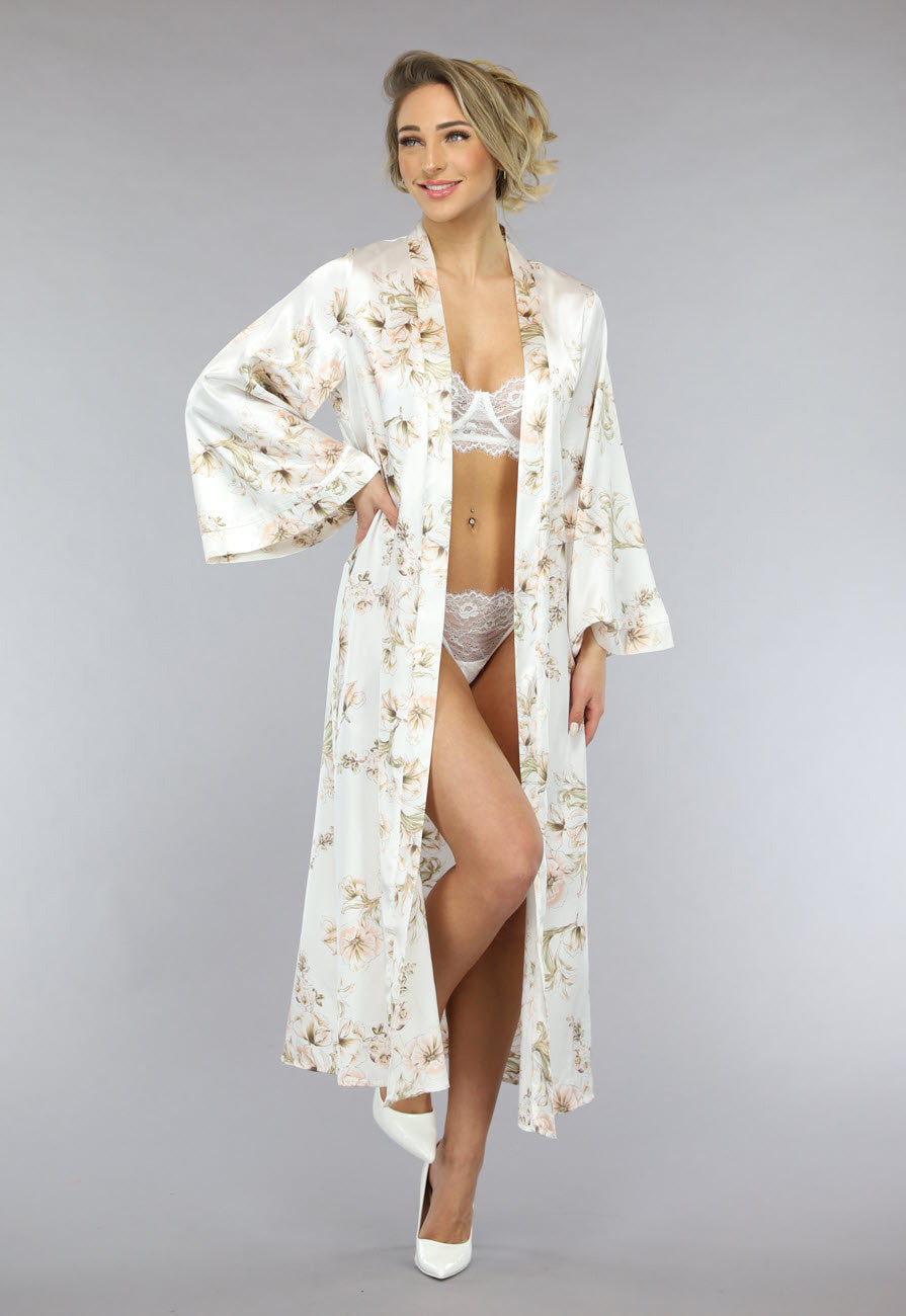 Lange Bridal Bloemenprint Kimono