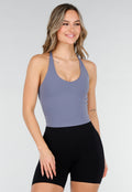 Blauwe Top met Brede Bandjes en Stretch