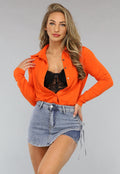 Oranje Blouse met Gouden Knopen