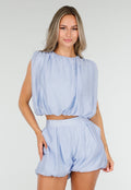 Lichtblauwe Matching Set met Mouwloze Top en Broekje
