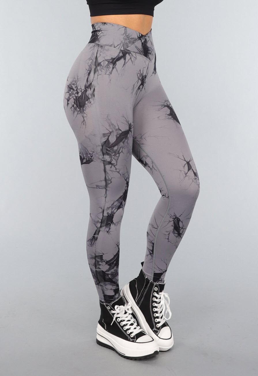 Stretchy Gym legging met Print en Overslag Taille