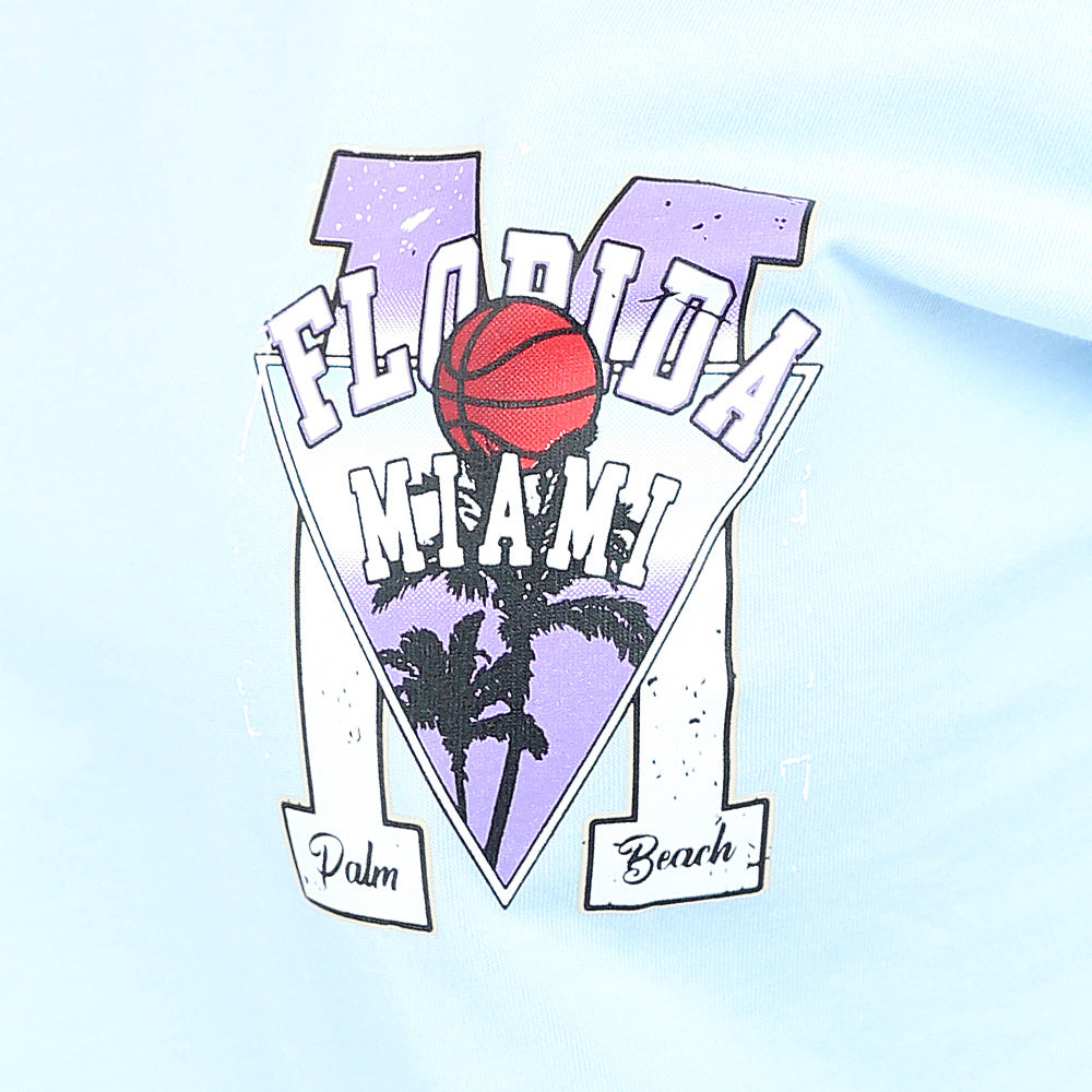 Lichtblauw Oversized Basketbal T-Shirt