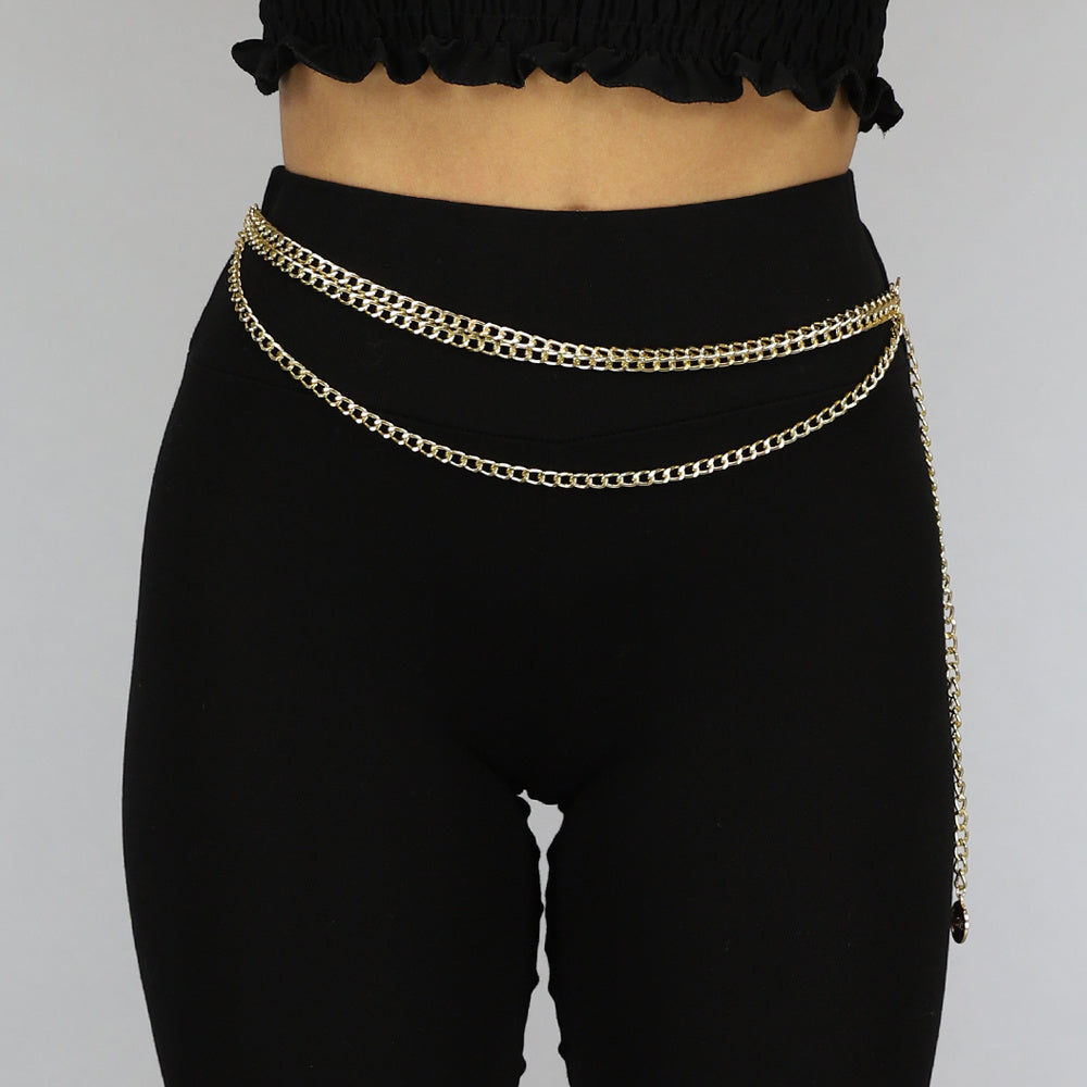 Triple Bodychain met love Munt