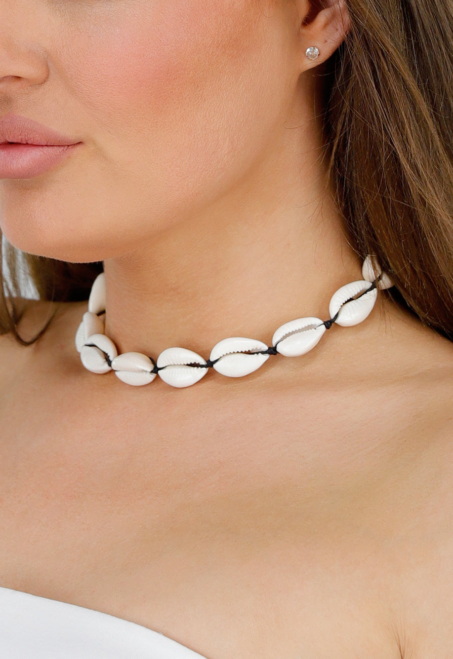 Kauri Schelpen Ketting met Karabijnsluiting