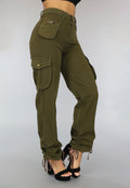 Tall Groene Straight Leg Cargo met Veter Details