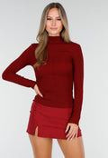 Rode Stretch Coltrui met Lange Mouwen