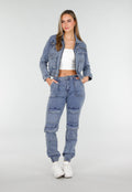 Denim Cargo Set Blauw