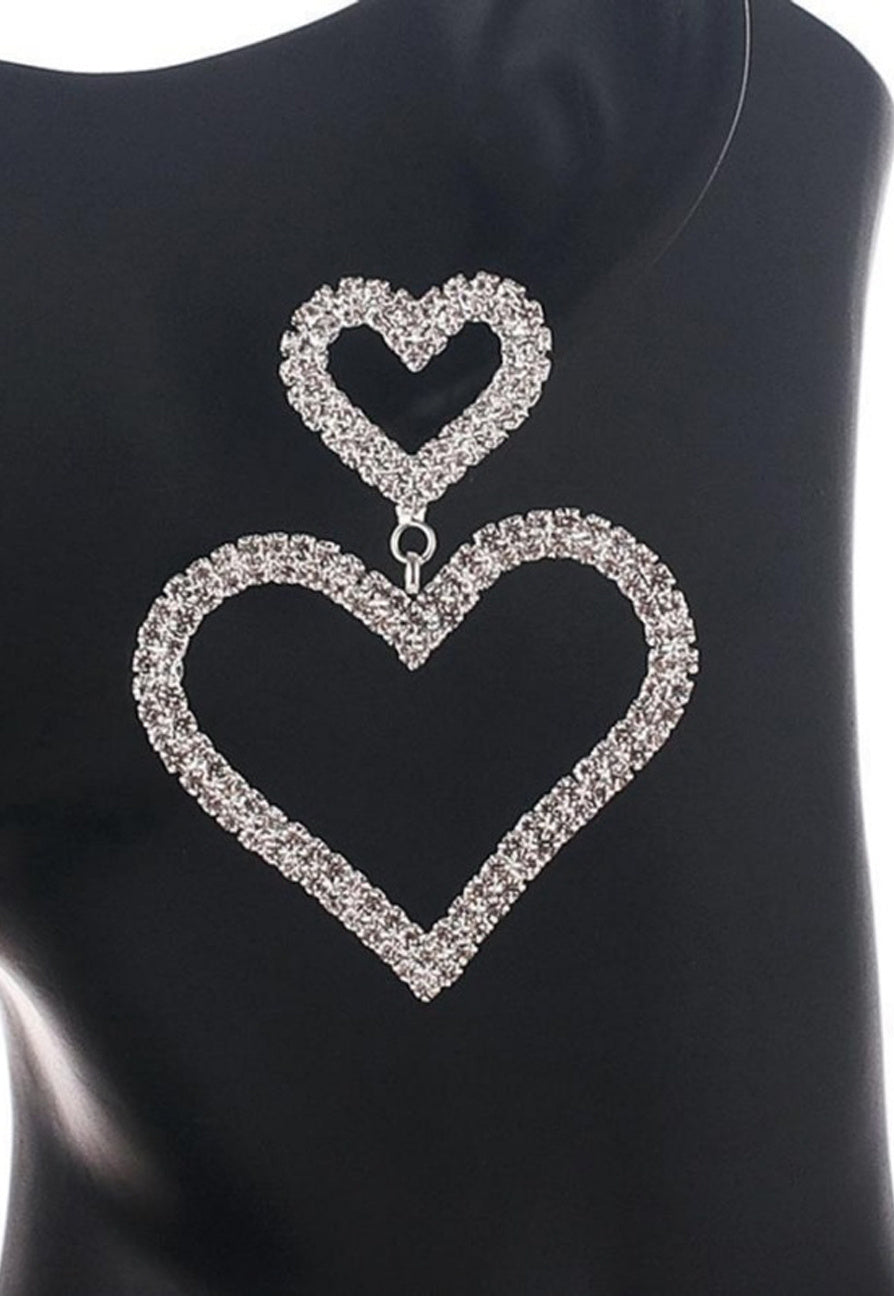 Zilveren Glitter Hartjes Oorbellen