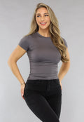 Grijs Korte Mouwen T Shirt met Stretch