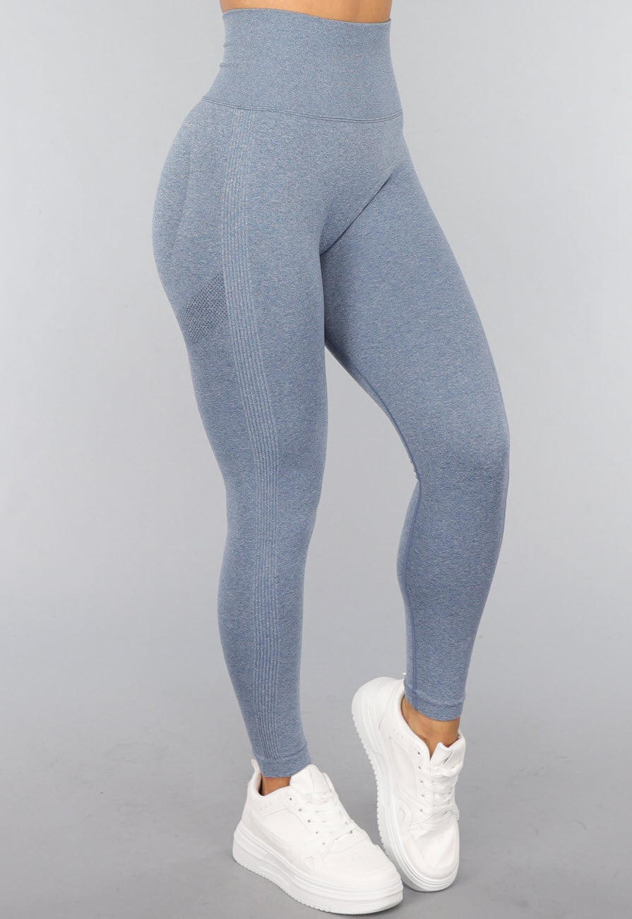 Blauwe Trainingslegging met Push Up Effect