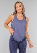 Blauwe Mouwloze Sport Tanktop