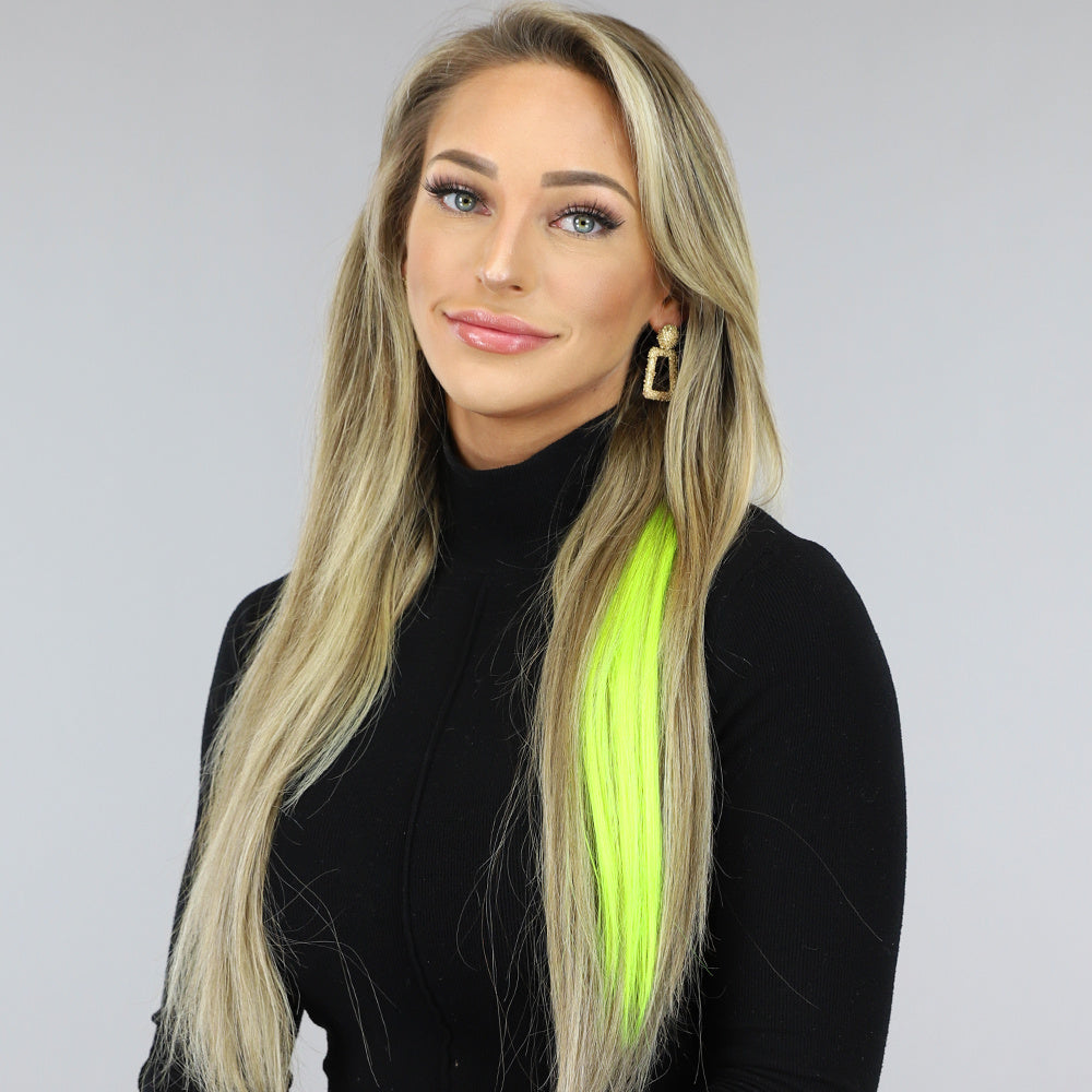 Clip in Haarextension Neon Geel