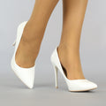 Witte Lak Pumps met Spitse Neus