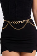 Gouden Heup Bodychain met Schakelketting