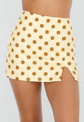 NEW220726 Gele Polkadot Skort met Split en Stretch