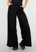 Zwarte Lounge Broek met Wijde Pijpen