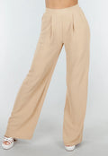 High Waist Beige Soepele Pantalon